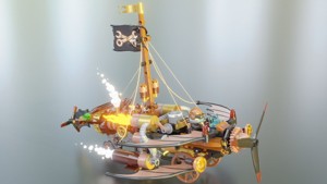 Steampunk Lego Airplane with robohelper