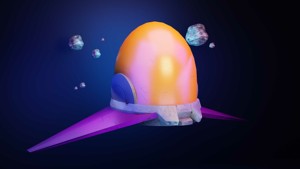  UFO Spaceship asset game ready - Rigging Texture and Animation