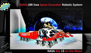 SPACE ROBOTIC MOON SCENE