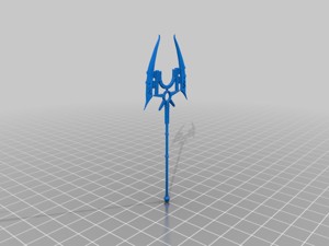 Robot Skeleton Lord Giant Staff Blade