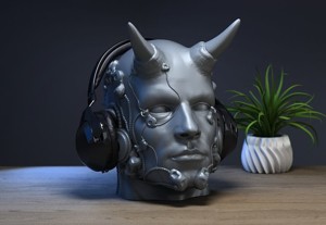 Robot human demon orc Headphone Stand Cyborg Headset Stand