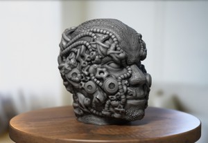 CYBORG HUMAN HEAD HEADPHONE HOLDER, GAMING ACCESSORIES, DESKTOP, ROBOT HEAD, NERD GIFT, CYBORG HEAD HEADPHONE STAND A79 (1)