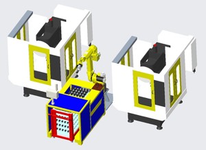 CNC One-to-two intelligent warehousing and processing unit