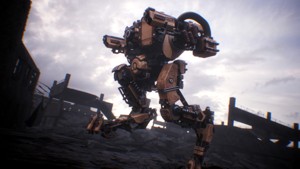 Animated sci-fi military mech