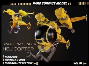 Single passenger helicopter hard surface