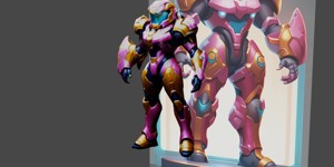 a robot with a helmet and a sword zarya official c