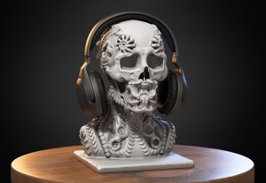 SKULL ROBOT DRAGON HEADPHONE STAND, CYBORG SKULL DRAGON ROBOT HEADSET STAND, PERFECT GAMER GIFT, SCI-FI FANS GIFT, SKULL DRAGON ROBOT HEADPHONE HOLDER A191 (1)