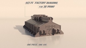 Sci-fi Factory building for 3Dprint