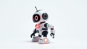 Stylish Neon Robot Assistant with Interactive Features
