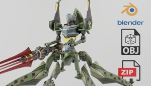 Evangelion EVA Unit 05 Textured Lowpoly