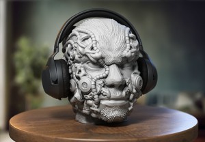 Cyborg human head Headphone Holder Gaming Accessories