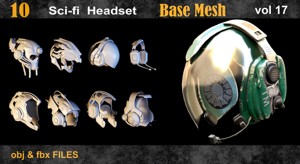 10 Scifi Headset BaseMesh vol17