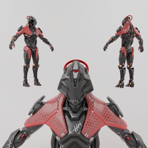 LOWPOLY RIGGED DEMON ROBOT