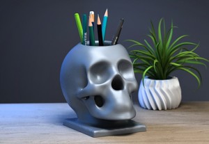 Skull robot pen holder Cyborg pen holder