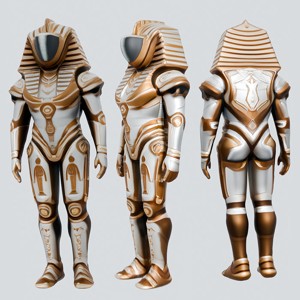 Space Suit Pharaoh Robot - Game-Ready 3D Model -  PBR Textures