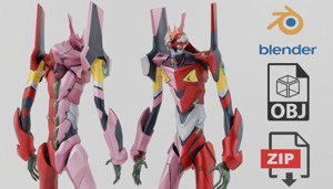 Evangelion EVA unit 08 02 Textured Lowpoly