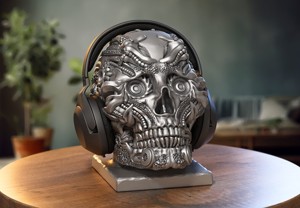 Robot Skull Headphone Stand Cyborg Headset Stand