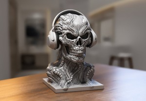 Robot Skull Headphone Stand Cyborg Headset Stand
