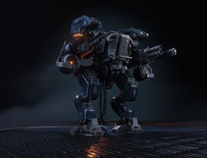 Low-polygon 3D model of a robot with 4K textures