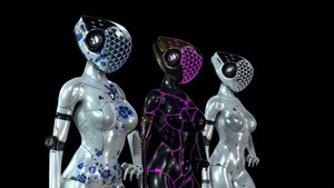 Robotic bionic girls  - game ready