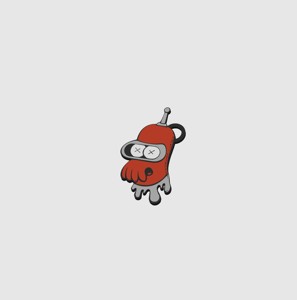 DR ZOIDBERG ROBOT 2D WALL ART & KEYCHAIN