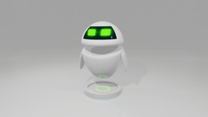 3D Model Cute Bot  Egg bot  or Eve with Rig and Animation