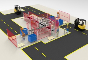 Koli paketleme robot hatt...