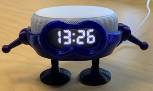 Baby Fixit Robot Stand for Amazon Echo Dot with Clock (3rd Generation)