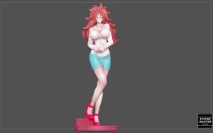 ANDROID 21 SEXY STATUE OFFICE GIRL DRAGONBALL ANIME CHARACTER GIRL 3D PRINT MODEL