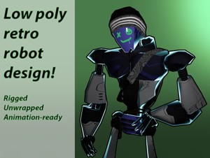 Low Poly retro robot design
