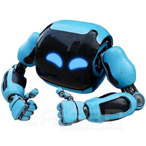 Cute Space Robot Rigged H-72 Blue