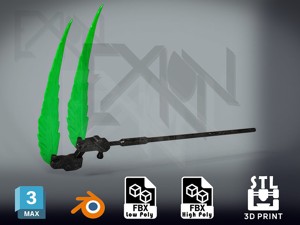 Gundam Deathscythe Beam Scythe - Game-Ready - 3D-Printable