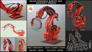 Industrial Robot Arm High-Poly Version