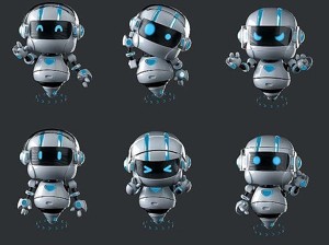Cute smart robo worker