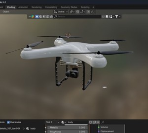 Surveillance Quadcopter drone Blender