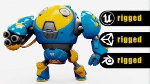 MILITARY BOT SF-500 Rigged for Unreal Engine - Unity - MIXAMO 