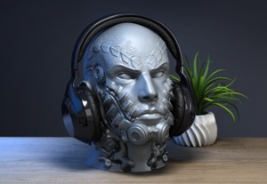 HUMAN ROBOT DRAGON HEADPHONE STAND, CYBORG HEADSET STAND, PERFECT GAMER GIFT, SCI-FI FANS GIFT, ROBOT HUMAN DRAGON HEADPHONE HOLDER A307 (2)