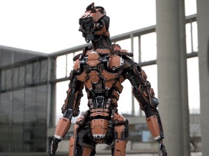 Rigged sci-fi robot character