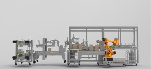Packaging machine production process line