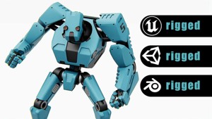 CYBER DROID-C  Rigged for Unreal Engine - Unity - MIXAMO 