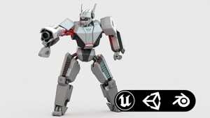 FIGHTER ROBOT XERA Rigged for Unreal Engine - Unity - MIXAMO 