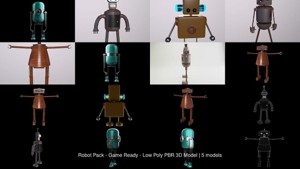 Robot Pack - Game Ready - Low Poly PBR 3D Model