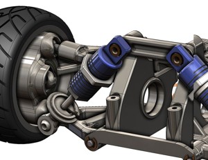 MacPherson double wishbone suspension-industrial 3D model