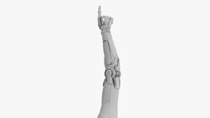 Cyborg hand points finger