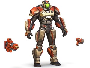 Cartoon Sci-Fi Cyborg Drone Trooper Soldier