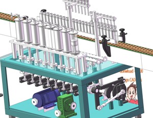 industrial 3D model Aerosol filling production machine