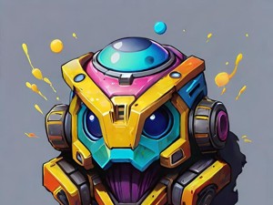 Colorful Robot Head