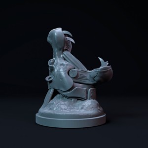 Hippopotamus mecha-robot pen holder pre-supported