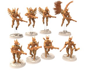 CINAN - ANUBIS - PERET - PHARMOUTI: LINE, BATTLE DRONE, SPACE ROBOT GUARDIANS OF THE NECROPOLIS, MODULAR POSABLE MINIATURES