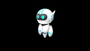 low polygon robot with bone binding